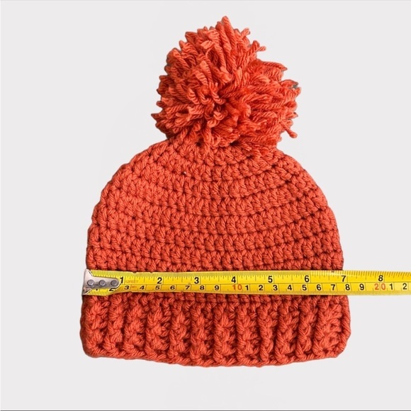 3/$15 Toddler Orange Knit Pom Pom Toque (SC) - Picture 2 of 3